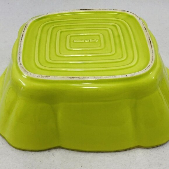 Casserole Pan Dish Bowl Serving Baking Mixing Tray 10” Italy Green Scallop Large - Picture 12 of 12